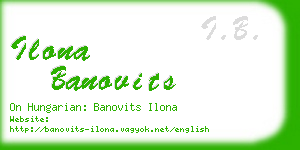 ilona banovits business card